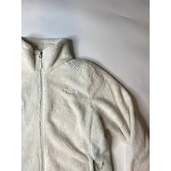 The North Face L Womens Sweater Jacket Full Zip Osito Sherpa Fleece White FLAWED - Picture 2 of 9